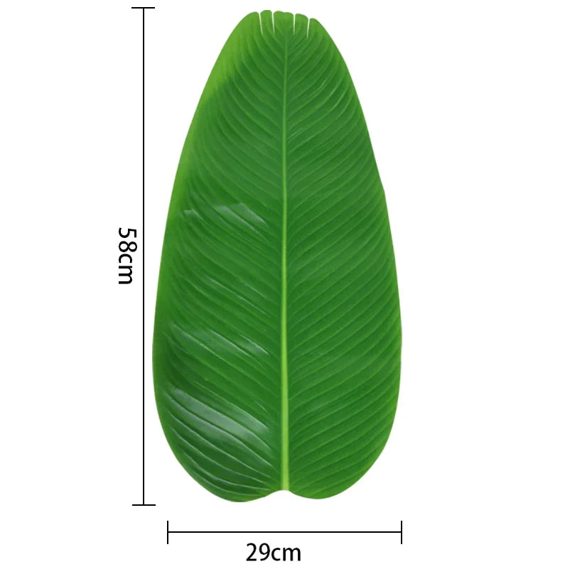 Artificial Banana Palm Leaves – Waterproof Tropical Table Decor for Luau Party