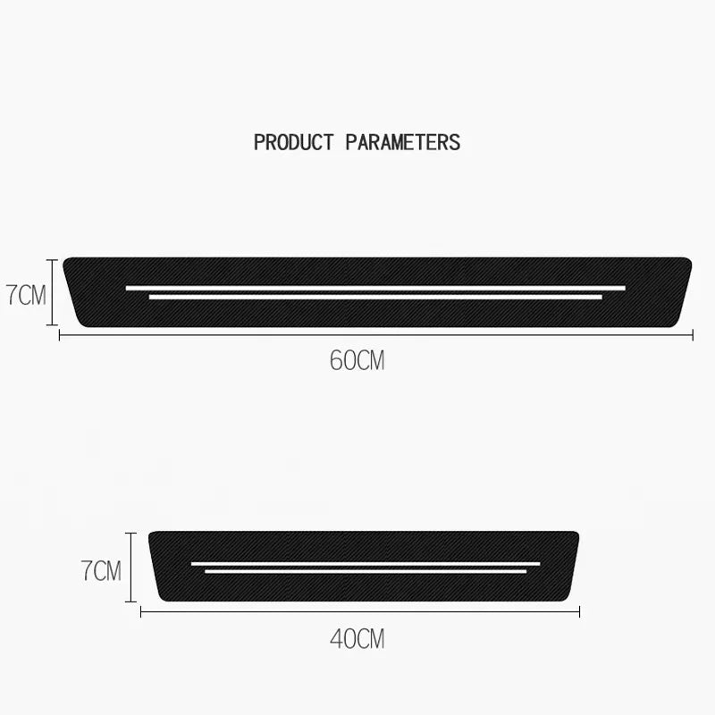 Carbon Fiber Door Sill Guards – Protective Adhesive Strips for Car Styling