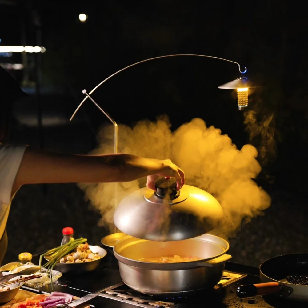 Aluminum Alloy Lantern Rack – Detachable IGT Table Stand for Camping