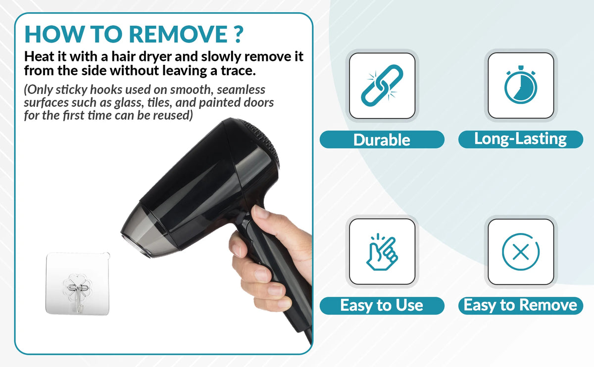 Self-Adhesive Wall Hooks – Waterproof and Oilproof for Kitchen Bathroom