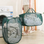Foldable Mesh Laundry Basket – Large Breathable Storage for Home Organization