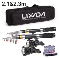 Telescopic Fishing Rod Combo – Carbon Fiber Kit with Spinning Reel and Bag