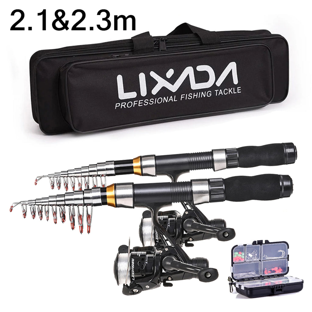 Telescopic Fishing Rod Combo – Carbon Fiber Kit with Spinning Reel and Bag