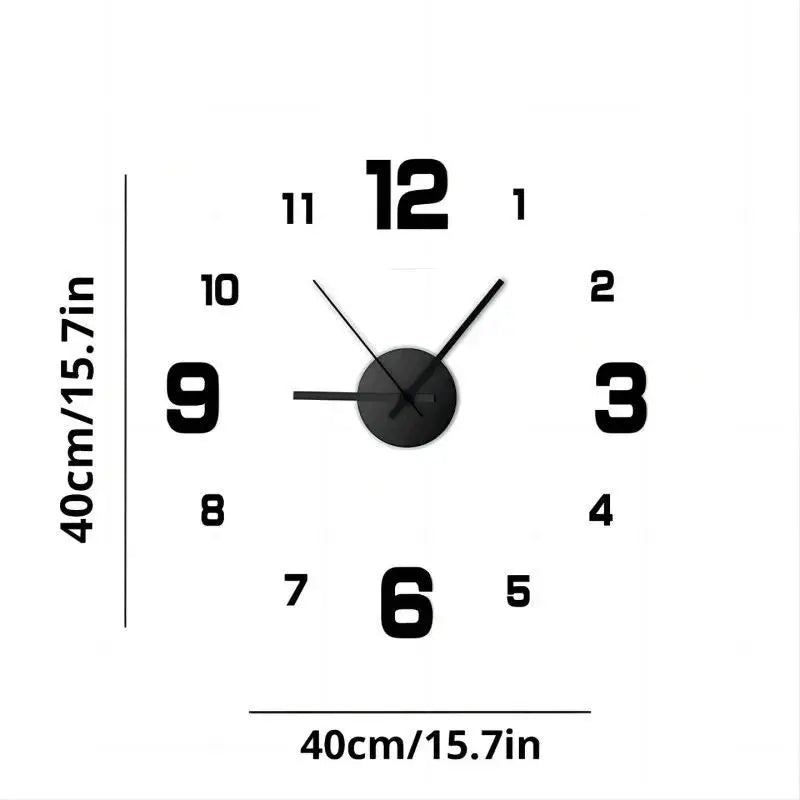 Frameless DIY Wall Clock – Modern Silent Decal for Home and Office Decor