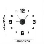 Frameless DIY Wall Clock – Modern Silent Decal for Home and Office Decor