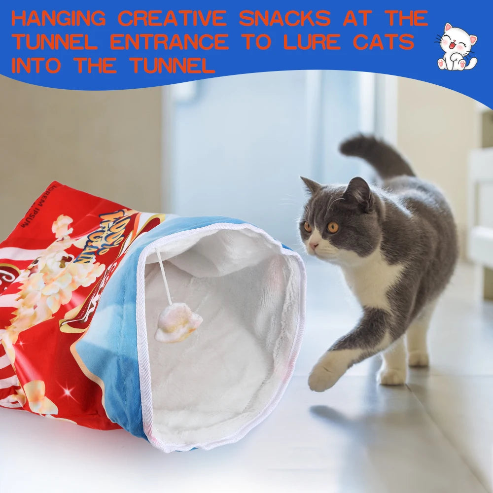 Collapsible Halloween Cat Tunnel – Gourmet Pattern Interactive Pet Toy