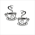 Coffee Cup Wall Stickers – Adhesive Vinyl Decals for Cafe Kitchen Decor