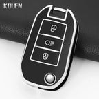 TPU Car Key Case Cover – Protective Keychain for Peugeot and Citroen Models