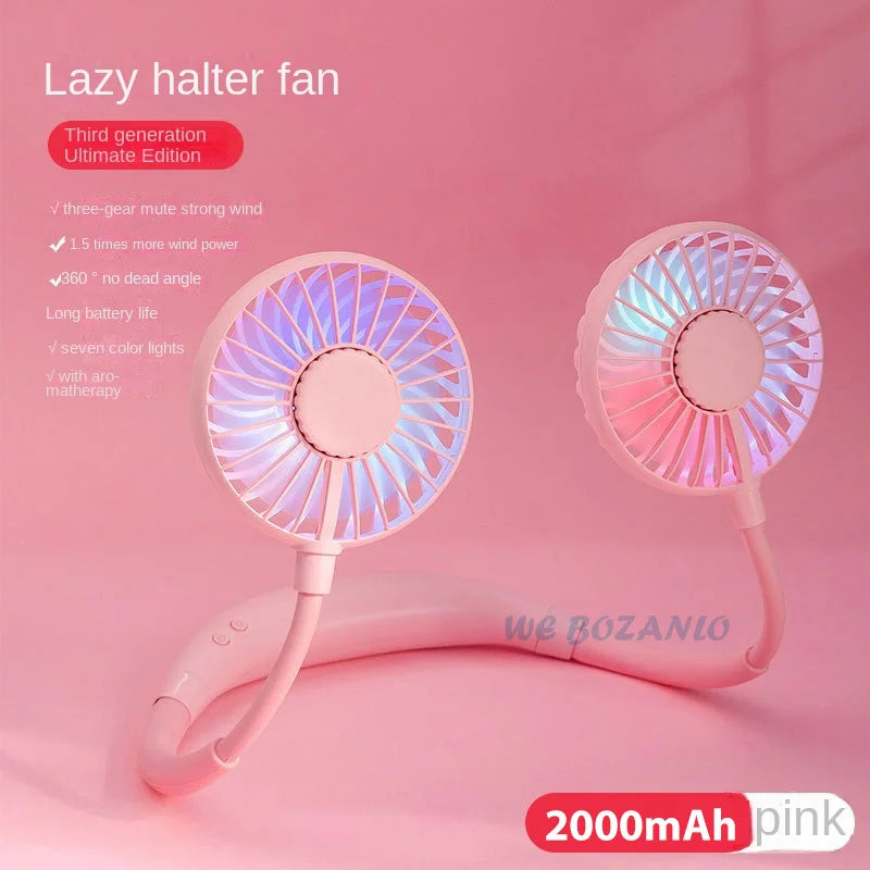 Rechargeable Neck Fan – Portable 3-Speed Hands-Free Cooling for Sports