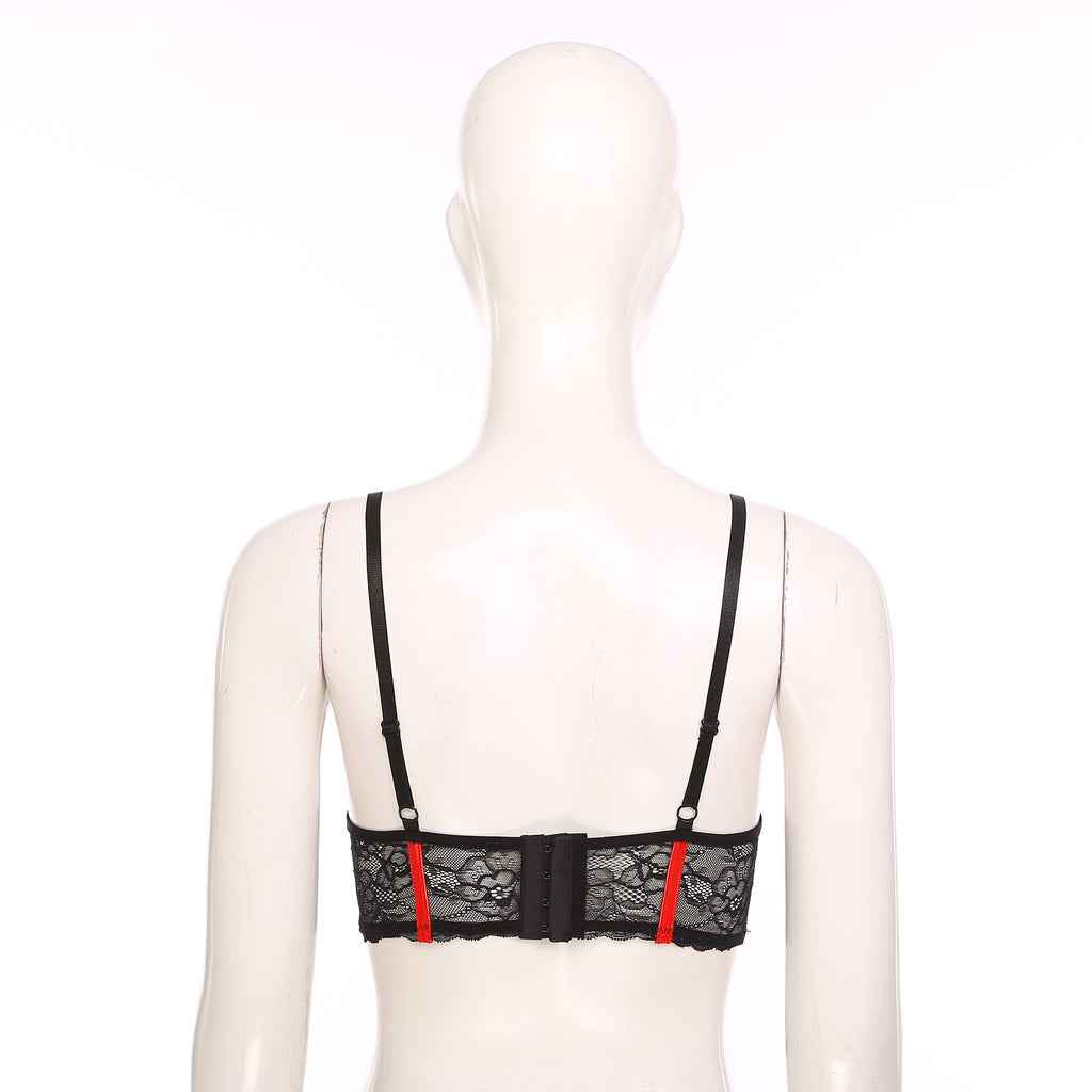 Wetlook Leather Push Up Bralette – Underwire Lace Lingerie for Sexy Cosplay