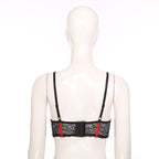 Wetlook Leather Push Up Bralette – Underwire Lace Lingerie for Sexy Cosplay