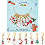 Christmas Enamel Stitch Markers – Alloy Crochet Charms for Knitting Projects