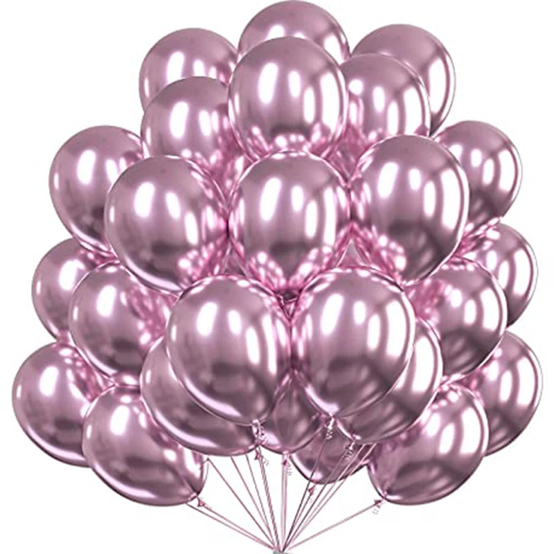 12-Inch Round Metallic Confetti Balloons – Latex Party Decor for Anniversaries