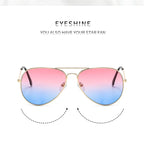 Double Bridge Aviator Sunglasses – Alloy Frame Gradient Lenses for Unisex Fashion