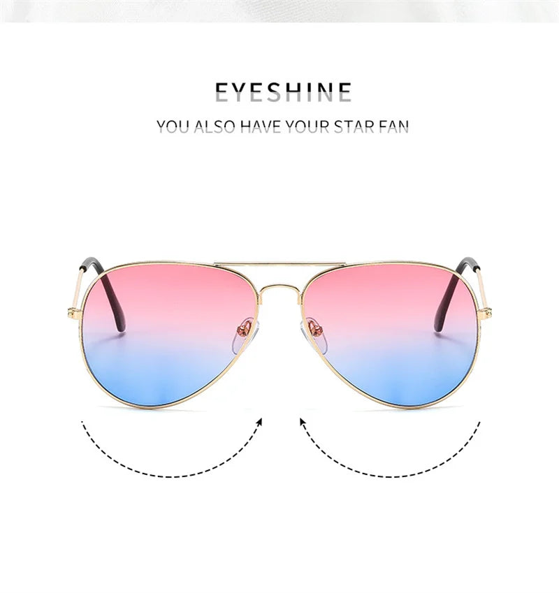 Double Bridge Aviator Sunglasses – Alloy Frame Gradient Lenses for Unisex Fashion