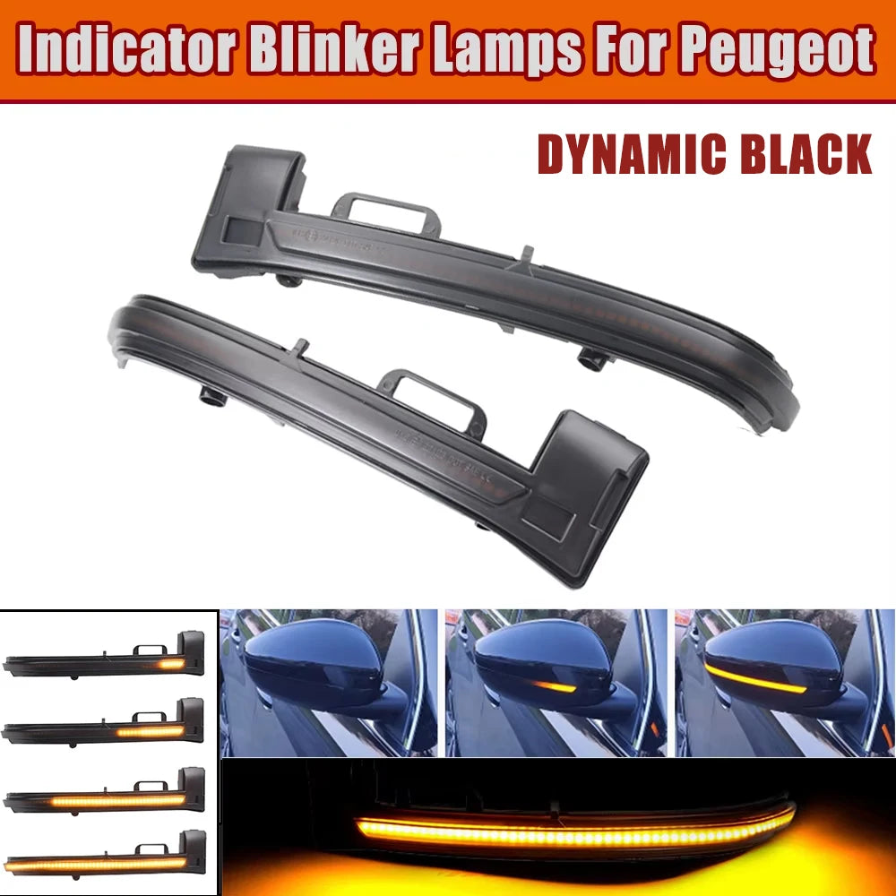 Dynamic LED Side Mirror Turn Signals – Sequential Arrow Light for Peugeot 308