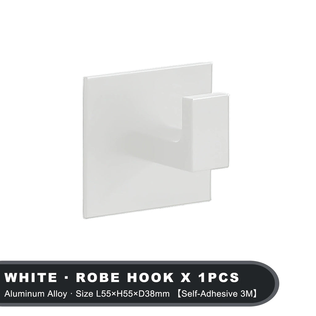 Adhesive Wall Hooks – Heavy Duty Black Hangers for Bathroom and Kitchen