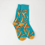 Printed Food Novelty Socks – Ketchup and Fry Mid-Calf Crew for Cosplay