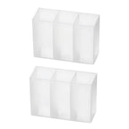 3-Grid Plastic Desk Organizer – Multi-Functional Storage for Makeup