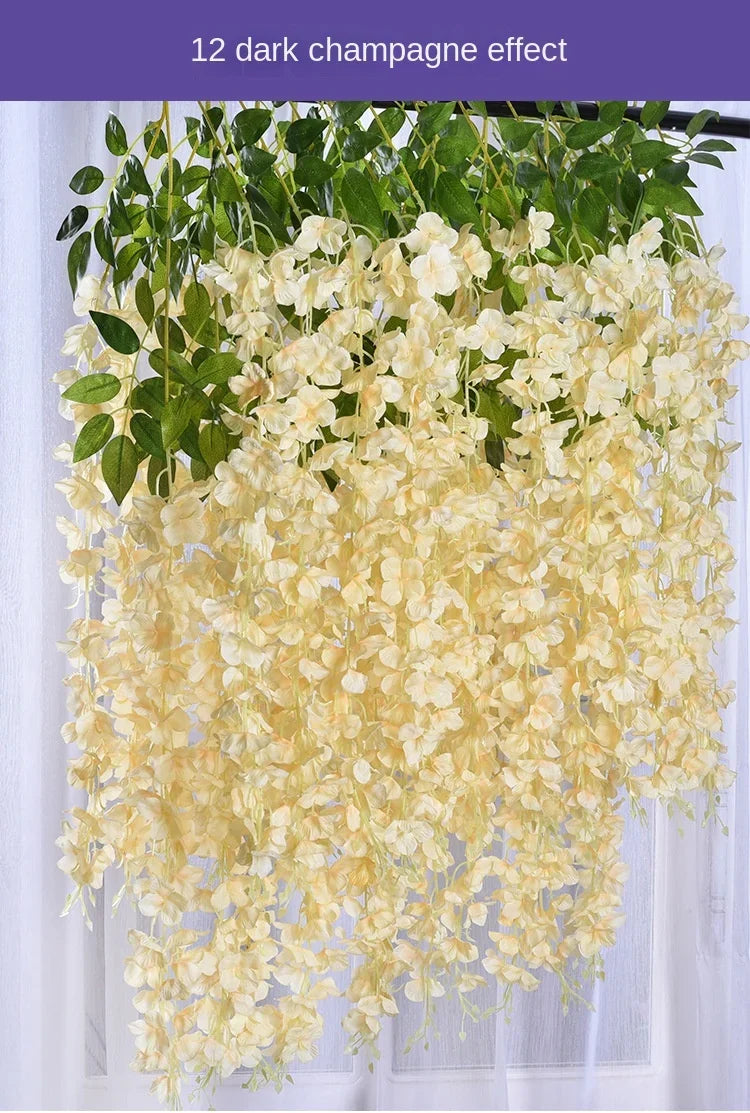 Silk Wisteria Hanging Vines – 110cm Artificial Flower Garland for Wedding Decor