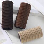 High Elastic Black Hair Bands – Seamless Rubber Ponytail Holders for Women