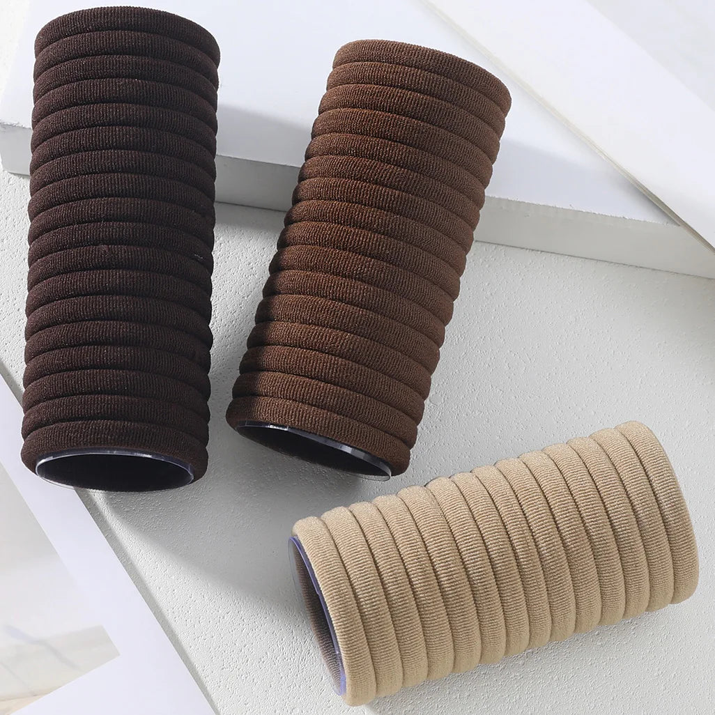 High Elastic Black Hair Bands – Seamless Rubber Ponytail Holders for Women