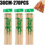 Natural Bamboo Skewers – Disposable Sticks for Grilling and BBQ Appetizers