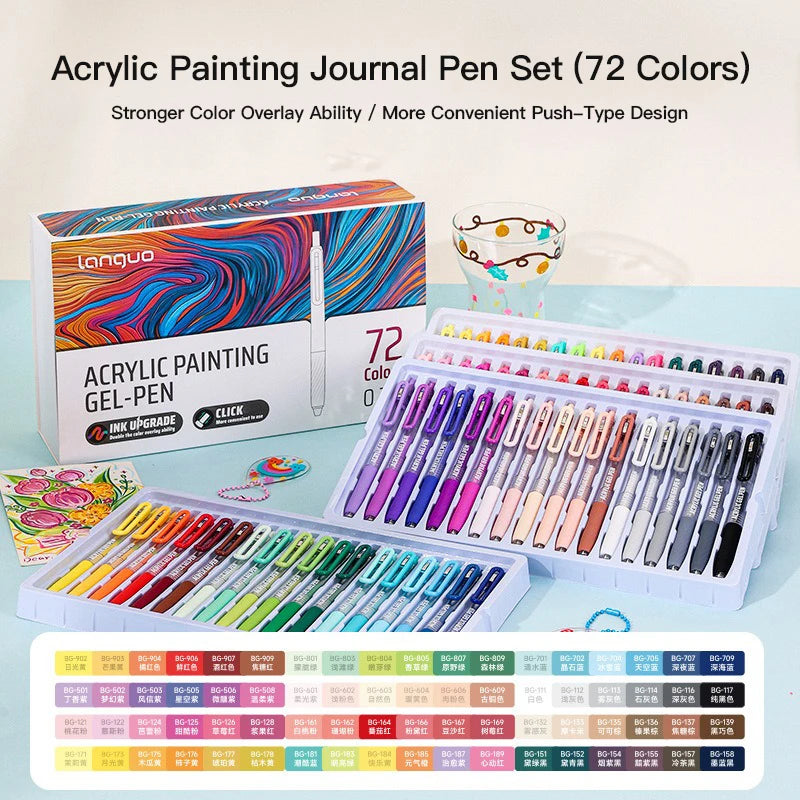 Acrylic Gel Pens – Retractable 0.7mm Tip for Student Painting and Writing