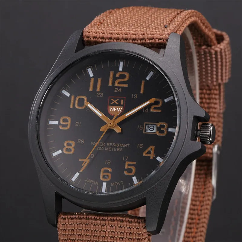 XINEW Nylon Band Quartz Watch – Military Casual Wristwatch for Men