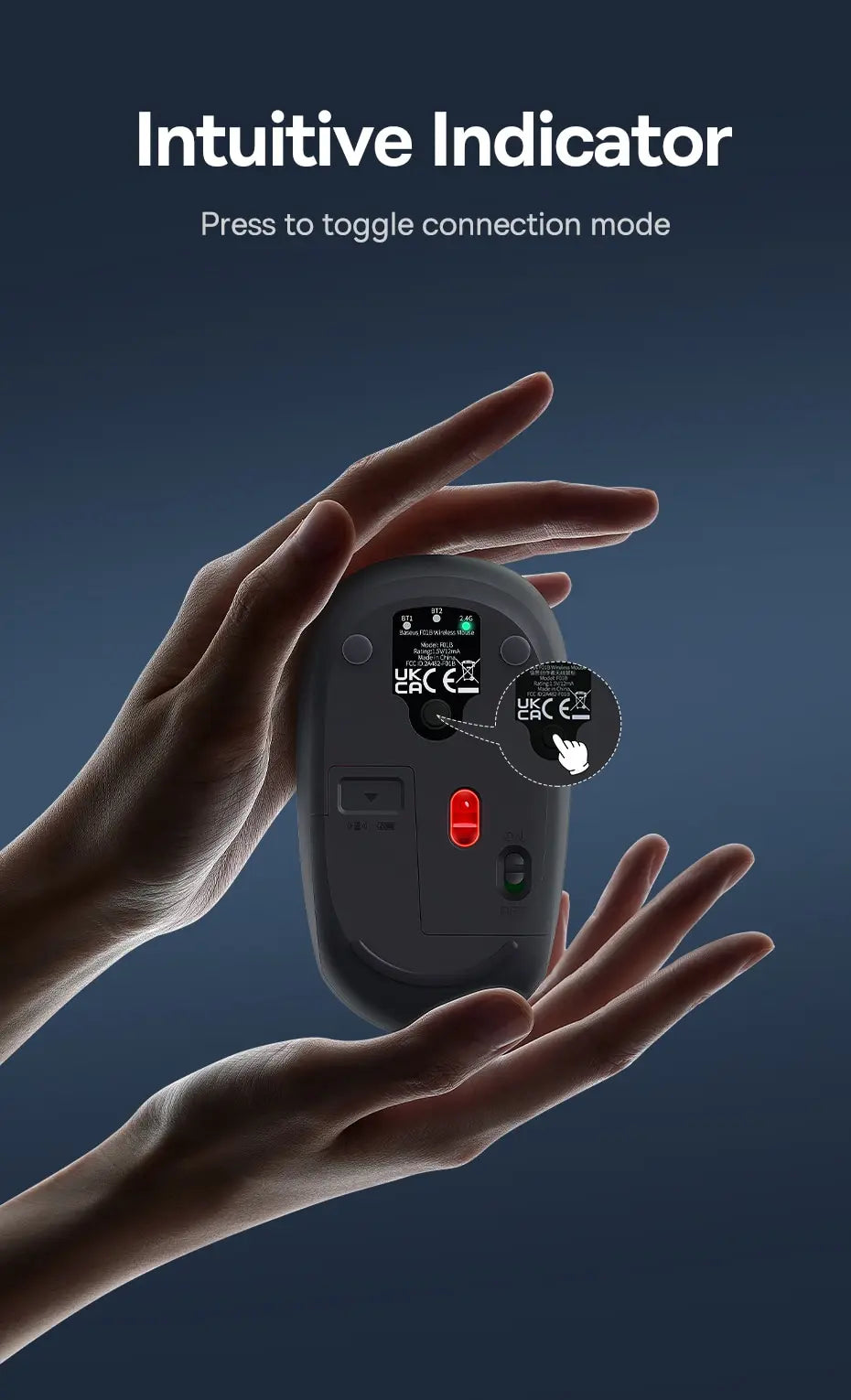 Wireless Bluetooth Mouse – Silent 1600 DPI Optical for Laptop and Tablet