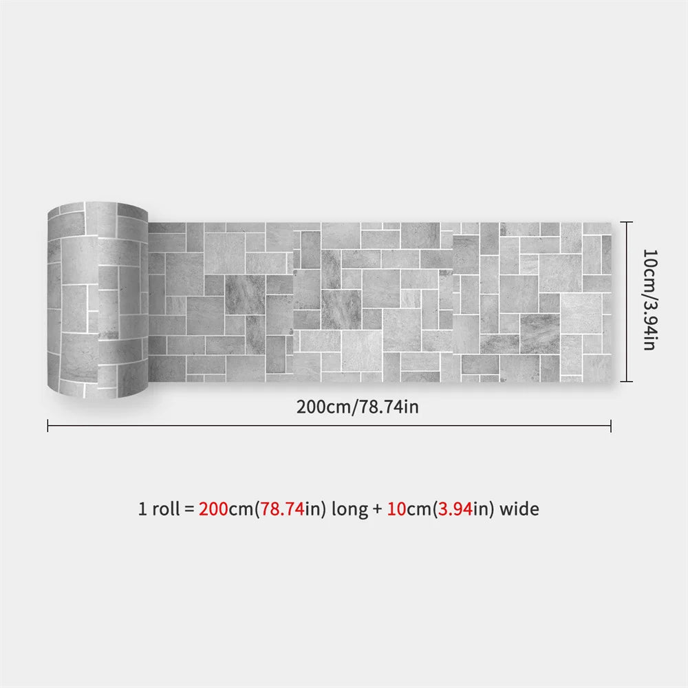 Self-Adhesive Waist Line Stickers – Waterproof Border Mural for Kitchen Decor