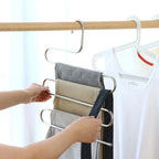 5-Tier Multi-functional Pants Hanger – Non-slip Closet Storage Organizer