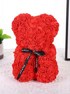 Artificial Rose Flower Bear – Romantic Gift for Valentine's Day and Birthday