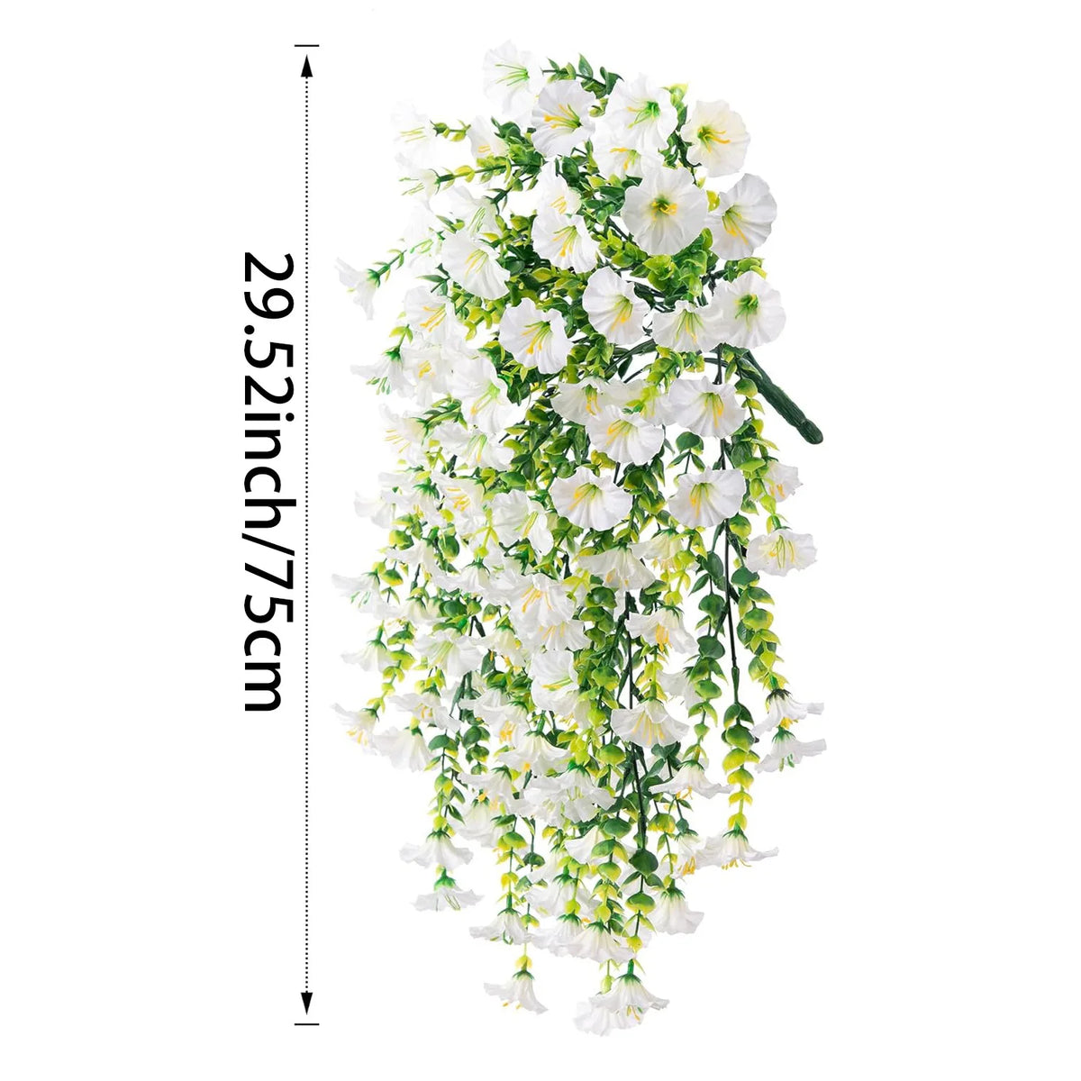 Artificial Morning Glory and Eucalyptus Vine – UV-Resistant Home Wall Decor