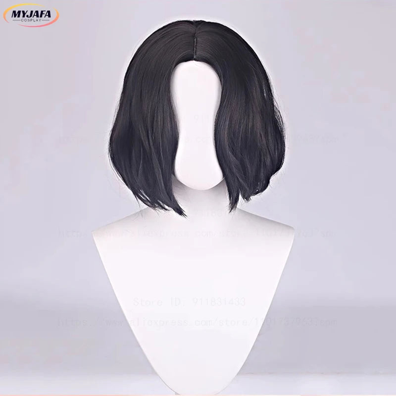 Short Black Curly Synthetic Wig – Severus Snape Cosplay for Halloween