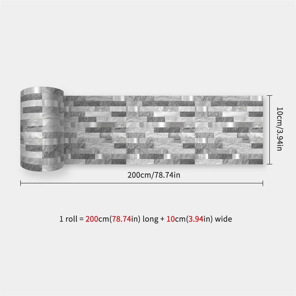 Self-Adhesive Waist Line Stickers – Waterproof Border Mural for Kitchen Decor