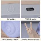 Cute Snail Night Light – Color Changing Bedside Lamp for Kids Room Decor