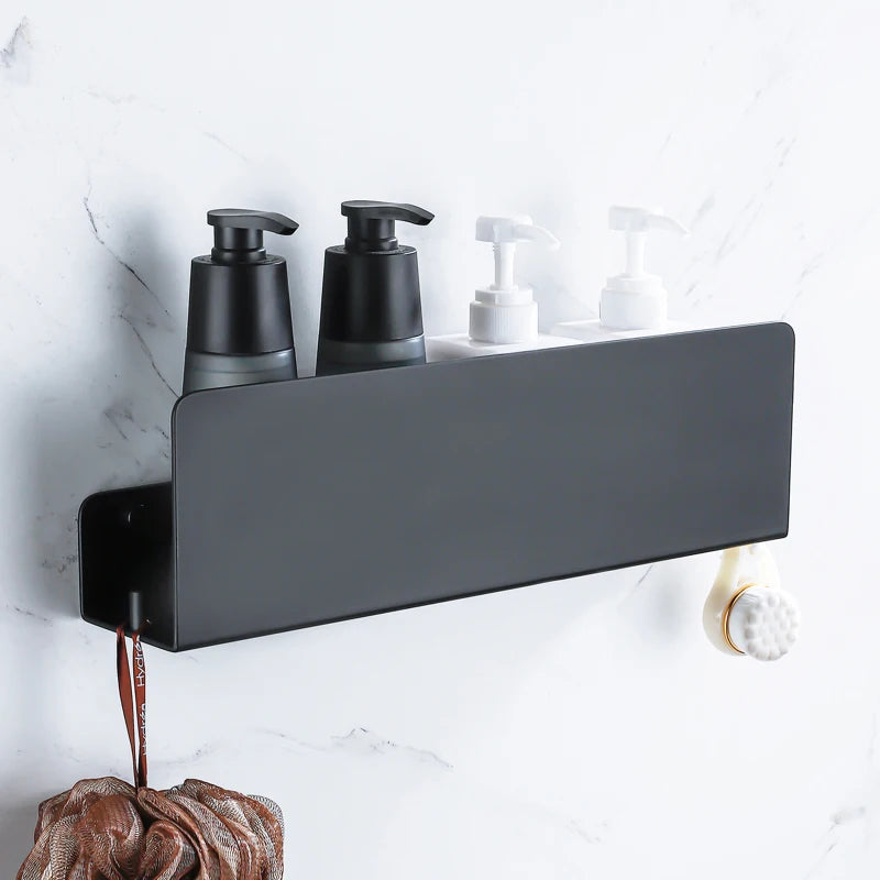 Aluminum Bathroom Shelf – Wall Mounted Storage Rack for Shower and Kitchen