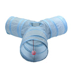 Collapsible Grey Cat Tunnel – Interactive Crinkle Toy for Pet Playtime