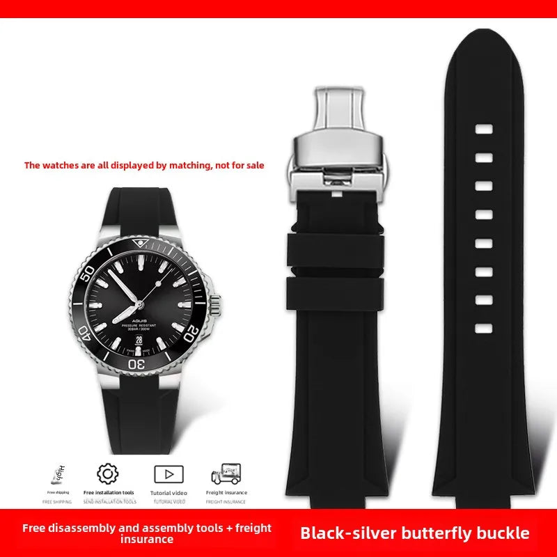 Rubber Watch Strap – Silicone Diving Band for Oris Aquis Series