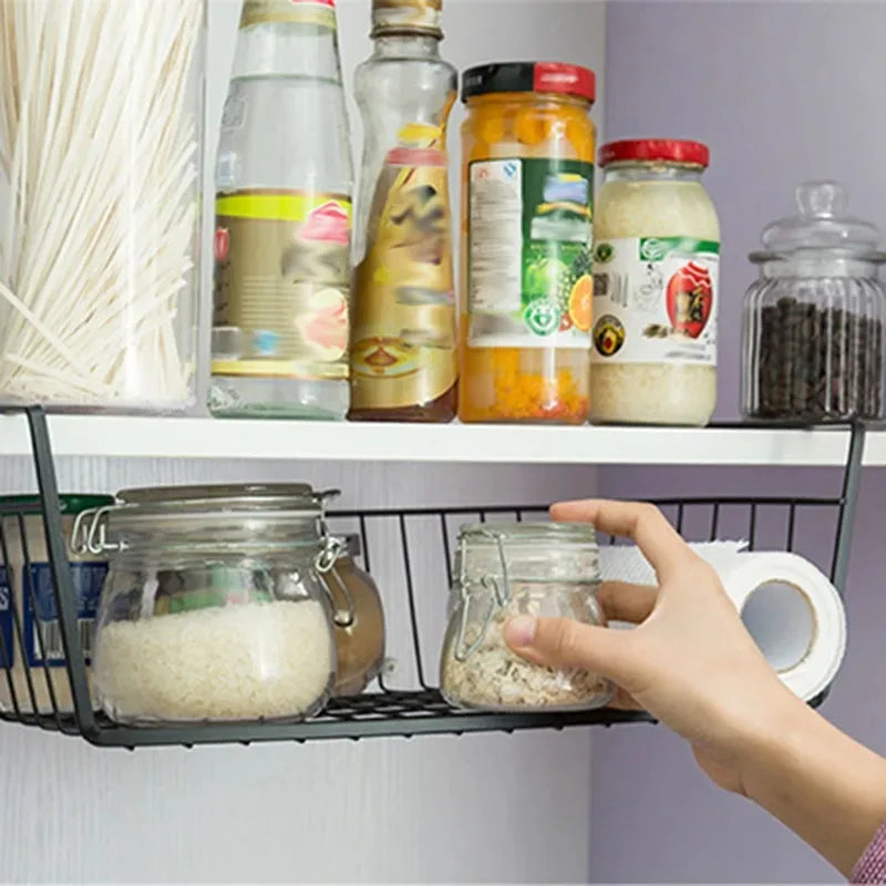 Metal Hanging Storage Basket – Multipurpose Organizer for Kitchen and Bedroom
