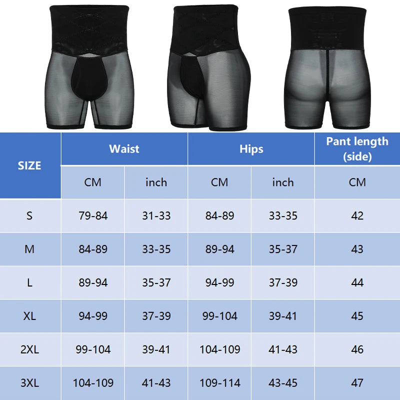 Compression Waist Trainer Shorts – Slimming Body Shaper for Men