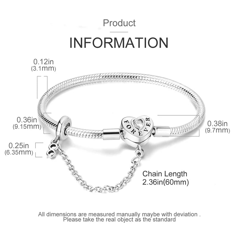 925 Sterling Silver Charm Bracelet – Adjustable Green Zircon for Birthday Gifts