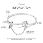925 Sterling Silver Charm Bracelet – Adjustable Green Zircon for Birthday Gifts