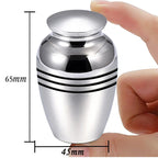 Mini Metal Keepsake Urns – Silver Cremation Vessels for Human or Pet Ashes