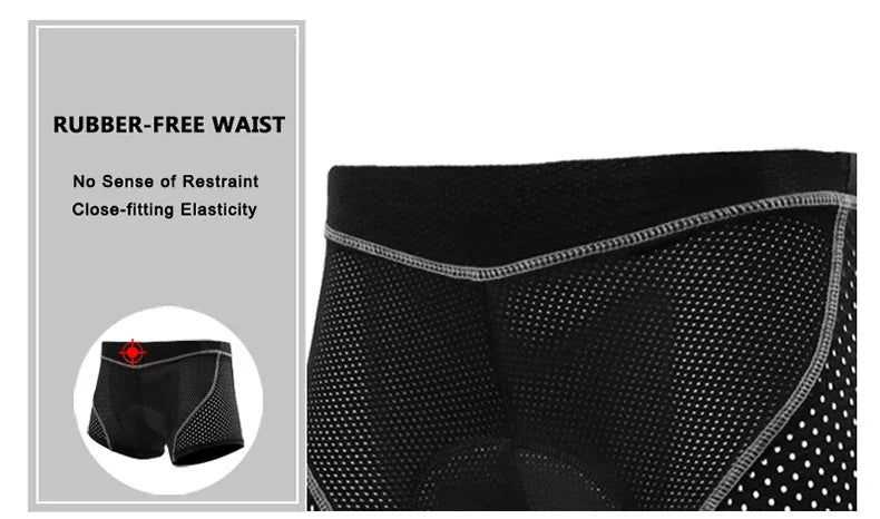 Padded Cycling Underwear Shorts – 5D Gel Breathable Liner for MTB Road Bike