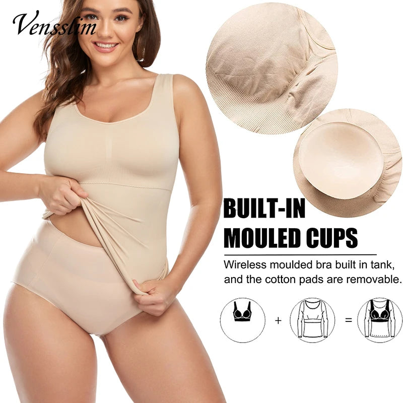Plus Size Slimming Tank Top – Shaping Corset Camisole for Body Sculpting