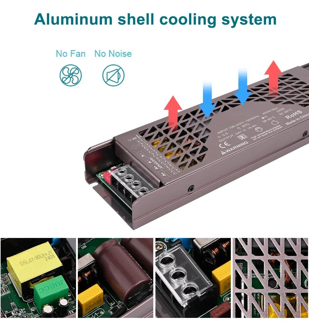 Ultra Thin LED Transformer – Adjustable Power Supply for Strip Lighting