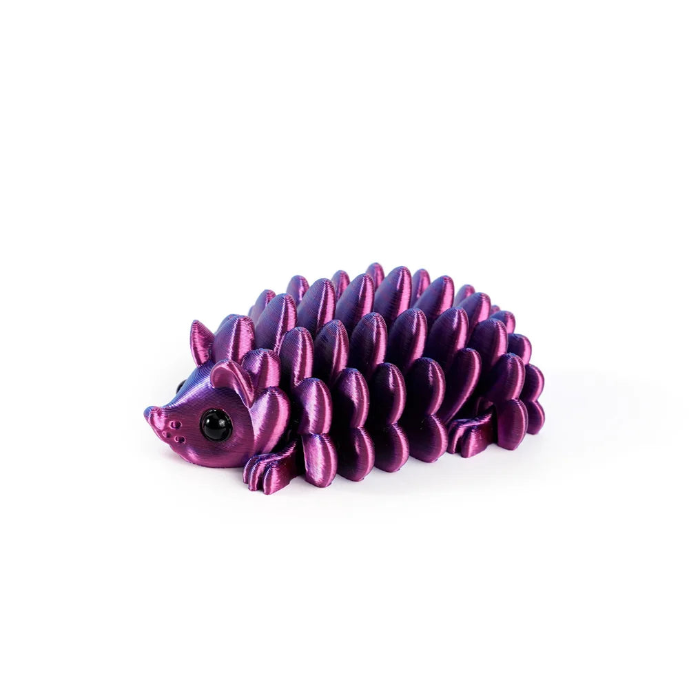 Articulated 3D Printed Hedgehog Figurine – Flexible Desk Decor for Home Office