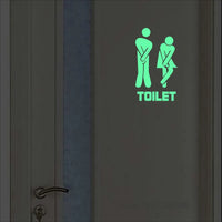 Luminous Toilet Wall Sticker – Glow in the Dark Cartoon Sign for Bathroom Decor